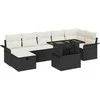 Sodo Sofų Rinkinys su pagalve 8 pcs Juoda Poli ratanas