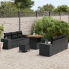 Sodo Sofų Rinkinys su pagalve 9 pcs Juoda Poli ratanas