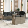 Sodo Sofų Rinkinys 9 vnt. Pilka poliratanas