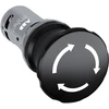 ABB Avarinio stabdymo mygtukas, grybo formos galvutė, 40 mm, 1Z+1R - 1Z - 1R, 24 ... 300 V, juodas, CE4T-10B-11 1SFA619550R1076