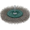 Abraboro Ratų šepetys 100x12 mm ABRABORO - gofruota viela, įtvaras, INOX