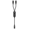 Acefast C5 USB-C – USB-C / USB-C 2in1 100W 480Mb/s kabelis – juodos spalvos