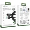 Acefast C7-04 USB-A USB-C 60W 1.2m kabelis su ekranu – juodos spalvos