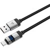Acefast C15-04 USB-A – USB-C kabelis su ekranu 480Mb/s 66W 1.2m – Juodos spalvos