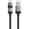 Acefast C15-04 USB-A – USB-C kabelis su ekranu 480Mb/s 66W 1.2m – Juodos spalvos