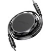 Acefast C13-03 USB-C – USB-C 60W kabelis Retractable – juodos spalvos