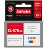 „Activejet AC-576NX Canon“ spausdintuvas, pakaitinis rašalas „Canon CL-576XL“; „Supreme“; 15 ml; spalva: mėlynas, geltona, rausvai raudona
