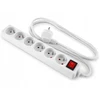 Activejet virvelė su 3 viename įkrovimo laidu, baltas. Galuose įvairios jungtys: USB-C, „Lightning“ adapteris, USB-A