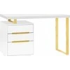 Activeshop Kosmetologinis stalas 3311G Gold Baltas