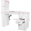 Activeshop Manikiūro stalas su dulkių surinkėju COSMETIC DESK LEFT SHELF Baltas