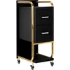 Activeshop Kosmetologinis vežimėlis GABBIANO HAIRDRESSER HELPER SOLO MODEL GOLD Juodas