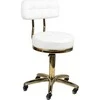 Activeshop Kosmetologinė meistro kėdutė STOOL BEAUTY BACKREST AM-961 GOLD Baltas