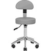 Activeshop Kosmetologinė meistro kėdutė STOOL BEAUTY BACKREST ROUND Pilkas
