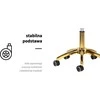 Activeshop Kosmetologinė meistro kėdutė BEAUTY BACKREST ROUND GOLD Baltas