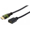 Adaptec TECHLY HDMI didelės spartos prailginimo kabelis, 1 m, juodas, su Ethernet 4K 30Hz 19 kontaktų HDMI kištuku ir 19 kontaktų HDMI kištuku, su auksiniais kontaktais