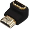 Assmann Electronic ASSMANN HDMI adapteris A tipo 90 laipsnių kampu M/F Ultra HD 60p bl auksinis