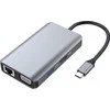 Carruzzo Conceptronic DONN21G knyginių kompiuterių dokas / jungčių replikatorius Vielinis USB 3.2 Gen 1 (3.1 Gen 1) Type-C Pilka