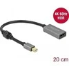 DLC DeLOCK 66570 vaizdo kabelio adapteris 0,2 m Mini DisplayPort HDMI A tipo (standartinis) Juoda, Pilka