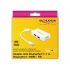 DELOCK Adapteris mini Displayport 1.1 kištukas > Displayport / HDMI / DVI lizdas pasyvus baltas