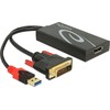 Delock adapterio kabelis DVI 24+1 kištukas > Displayport 1.2 mot