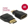 DELOCK Adapteriai Didelės spartos HDMI su Ethernet – HDMI Mini-C vyriškas > HDMI-A moteriškas 4K juodas