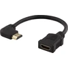Lankstus HDMI adapteris, 0,2 m, kampinis, HDMI M / F, UHD DELTACO juoda / HDMI-21D