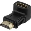 HDMI adapteris, 19 kontaktų, kampinis, juodas DELTACO / HDMI-14G