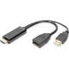 Assmann Electronic DIGITUS HDMI M to DP F su išoriniu maitinimu 4K 30Hz 2m Juodas