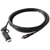 Equip 128437 vaizdo kabelio adapteris 3 m C tipo USB HDMI + USB Type-C Juoda