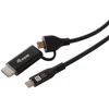 Equip 128437 vaizdo kabelio adapteris 3 m C tipo USB HDMI + USB Type-C Juoda