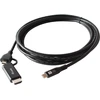 Adapteris AV Equip USB-C->USB-C+HDMI PD100W 4K/60Hz 1,00 m Aliuminis (128435)