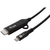 Equip 128437 vaizdo kabelio adapteris 3 m C tipo USB HDMI + USB Type-C Juoda