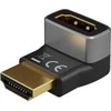 Goobay HDMI Angled Adapteris 90° Vertical, 8K at 60 Hz, Gold-Plated, Juodas/Sidabrinis | 72009