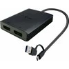 I-tec USB-A/USB-C dvigubas 4K/60 Hz DisplayPort vaizdo adapteris