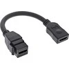 AV adapteris InLine ® HDMI Keystone adapteris kabelis 4K / 30Hz, HDMI A moteris / moteris, juoda, 0.2m