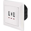 Adapteris AV LogiLink LogiLink PA0254 maitinimo lizdas 2 x USB A + 1 x USB C Baltas