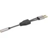 „Manhattan“ ausinių adapteris kabelis su stereo garso Aux Y skirstytuvu, 3,5 mm moteriškas (4 kontaktų) iki 2 x 3,5 mm vyriškas (3 kontaktų), 15 cm, atskiriamas vienos ausinės prijungimas prie mikrofono ir garso kištukai, CTIA, paauksuoti kontaktai, pintas nailonas, Juodas/Sida612