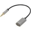 Manhattan 3,5 mm 4 kontaktų M į 2 x 3,5 mm 3 kontaktų F garso kabelio adapteris, 0,2 m, 356107
