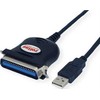 Roline AV adapteris ROLINE USB į IEEE 1284 konverterio kabelis, juodas, 1,8 m