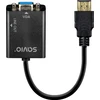 Savio HDMI į VGA adapteris su garsu AK-76, maksimali raiška iki 1080p, be išorinio maitinimo, su pridedamu 3 mm audio kabeliu
