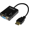 Savio HDMI į VGA adapteris su garsu AK-76, maksimali raiška iki 1080p, be išorinio maitinimo, su pridedamu 3 mm audio kabeliu