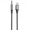 AV adapteris „Swissten Audio“ tekstilinis „Lightning“ - 3,5 mm lizdo kabelis 1,5 m