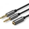 Audio kabelis UGREEN 3.5mm lizdas - 2xkištukas - Juodas