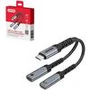 UNITEK USB-C garso ir PD įkrovimo adapteris 15 cm