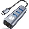 Adapteris Techly USB-C 3.1 į RJ45 gigabito tinklo plokštė su 3 USB 3.0 šakotuvu