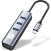 Adapteris Techly USB-C 3.1 į RJ45 gigabito tinklo plokštė su 3 USB 3.0 šakotuvu