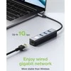 Adapteris Techly USB-C 3.1 į RJ45 gigabito tinklo plokštė su 3 USB 3.0 šakotuvu