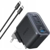 Anker Nano Charger 70W, 3 jungtys, Juodas | 2 x 24 pin USB-C, 4 pin USB Type A