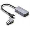 USB adapteris Bounn RJ-45 - USB-C + USB-A Sidabrinis (JL-CH01A_ETH2500)