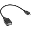 Cabletech Kabelis USB A lizdas - micro USB kištukas 15 cm OTG laidas